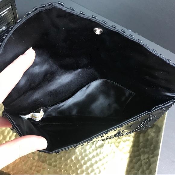 Vintage Joyce Lane Black Hand-Beaded Clutch - Picture 6 of 6